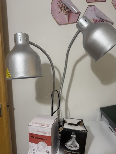 Silver food heat lamp - heat,