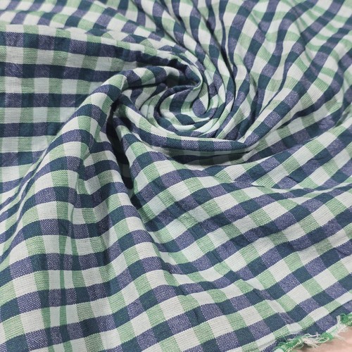 Gingham 100 cotton seersucker - cotton,