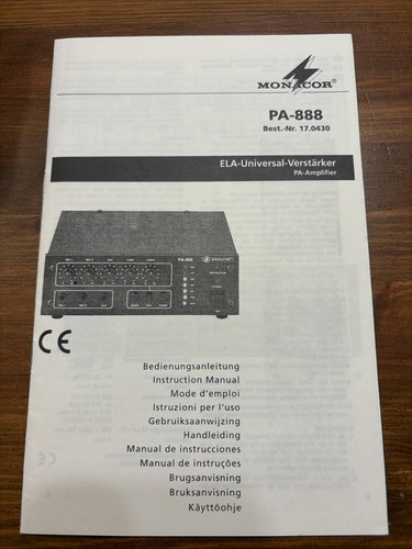 888 monacor amplifier - pa-888,