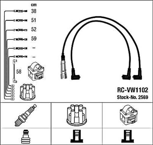 Black ignition cable - black, kit