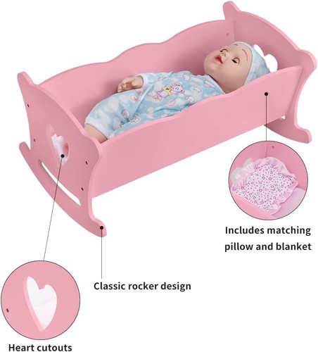 Pink dolls cradle crib - pink,