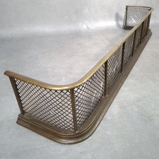 Antique Victorian Brass Mesh Grill Fireplace Fender Spark Guard Fire Surround