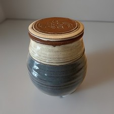 Studio Pottery Butter Bell Covered Butter Dish Crock Artist Signed Red Clay