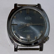 Old vintage Broken not working gents mechanic watch BULER spares repairs