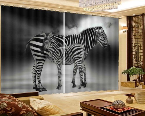 Black healthy zebra curtain - healthy,