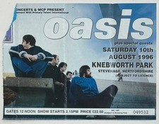 Oasis Original Used Concert Ticket Knebworth Park 10th Aug 1996