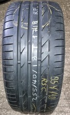 1  x 255/40ZR18 BRIDGESTONE 95Y RUNFLATS POTENZA  PARTWORN DOT 17/18  6MM TYRE