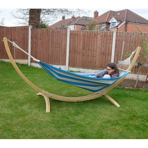 Blue white garden swing - blue,