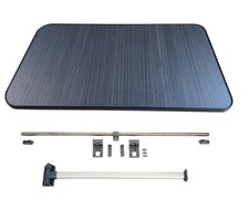 HACIENDA BLACK TABLE & BLACK TRIM + FOLDING LEG KIT - Caravan/Campervan