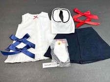 American Girl Molly Meet SKIRT Red Blue Ribbons~Dickie~Slip~Birthday Socks Lot