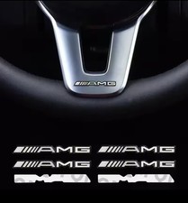 4x AMG Logo Interior Styling Badge Adhesive Alloy Sticker For Mercedes Benz AMG