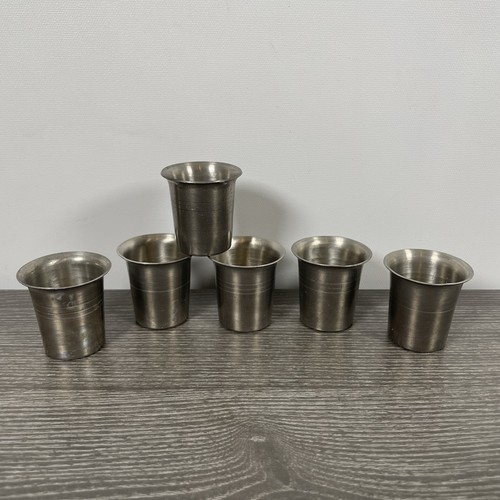 Vintage set pewter shot - of, 6