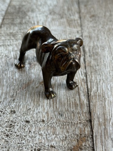 Antique bronze english bulldog - bronze,