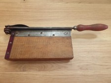 Vintage Paper Guillotine - Paper Cutter With Wooden Base & Handle