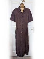 ELENA MIRO Brown Linen Button
