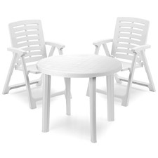 Round Plastic Table & 2