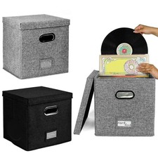 Vinyl Record Storage Box With