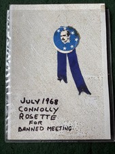 1968 Irish Republican James Connolly Rosette Badge For Banned Meeting.