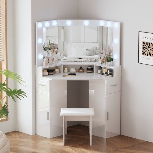 White corner dressing - dressing, table