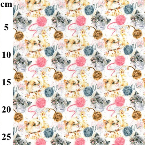 Cotton fabric cute - fabric, cat