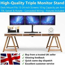 Triple Monitor Stand for 3 Monitors 13-24 inch Triple Arm Desk