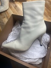 Zara White Leather Heeled