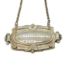 Victorian Sterling Silver Scotch Whisky Decanter Label Antique 1898 Chester