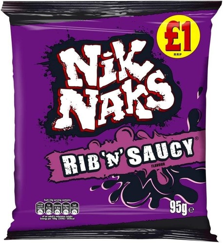 Nik naks rib saucy crisps - crisps, 12