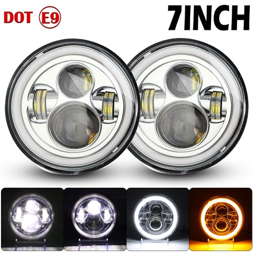 Pair led headlights dot - headlights,