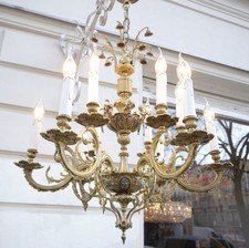 ANTIQUE CHANDELIER BRASS