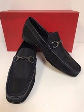 Donald J Pliner Darrin3-K Black King Fabric Loafers w/ Metal Bit Made in Italy