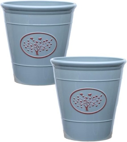 2pc plastic olive - plastic, planter