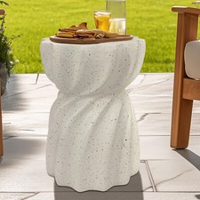 14" Outdoor White Concrete