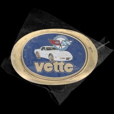 Chevrolet Corvette C4 Vette Racing Car Stingray Indy 500 GM Vintage Belt Buckle