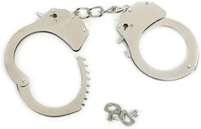 Police metal Silver Handcuff Safety Handcuffs for Police Cosplay Party Toys