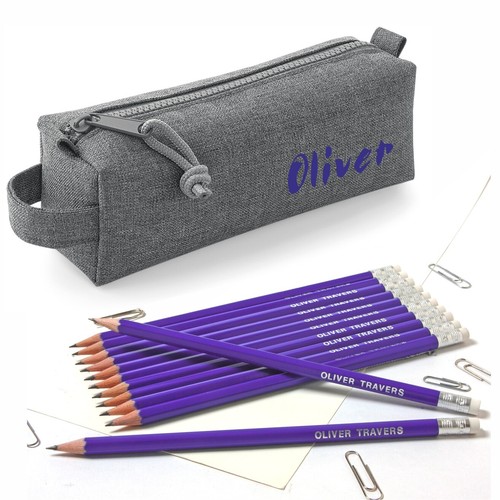 Personalised marl grey pencil - grey,