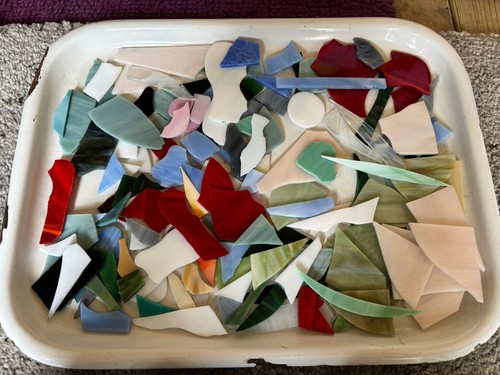Stained glass cullet - glass, (offcuts)