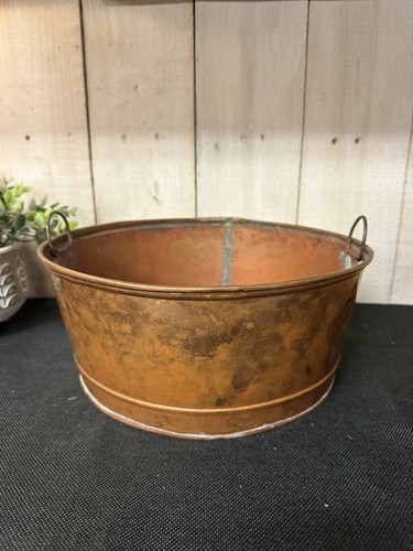 Antique hand forged copper tub - hand,