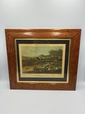 Vintage W. J. Shaver English Fox Hunting Scene Breaking Cover Framed Print 38x34