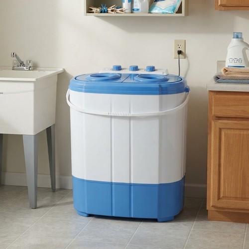 Blue white portable twin - white, tub