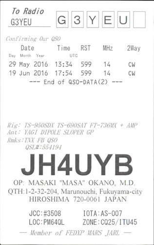 Ham radio qsl qso - radio, g3yeu