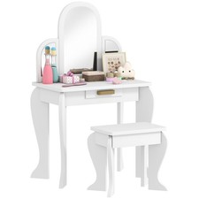 HOMCOM Kids Dressing Table Set