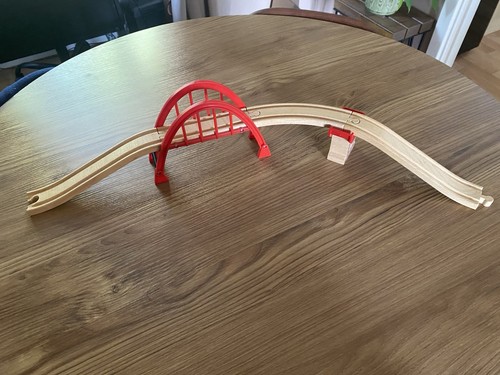 Brio wooden train track bridge - wooden,