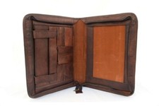 Portfolio Padfolio Business Executive Organizer A4 Case Dark Leather Folder Bag