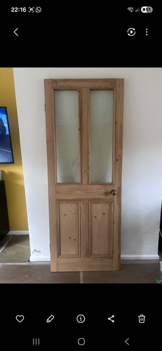 Victorian glazed pine panel - victorian,
