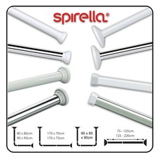 Shower Curtain RAIL ROD HANGING  Spirella  Multi Extendable Pole Track Bathroom