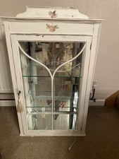 Vintage Shabby Chic Display Cabinet Upcycled Trinkets Curios Thimbles, Mirrored.