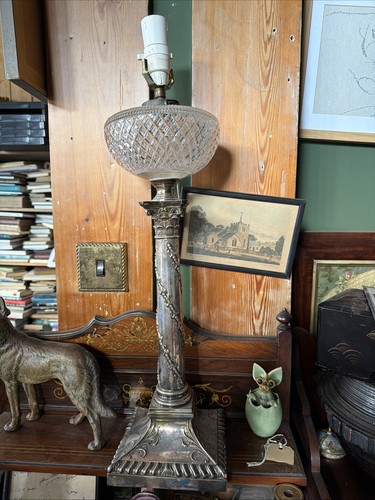 Antique silver plate and - and, glass