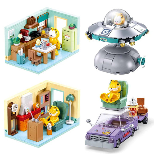 Garfield car building blocks - building,