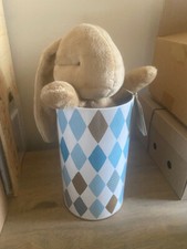 MAILEG SOFT FLUFFY TAIL BUNNY RABBIT BNWT AND HARLEQUIN TIN BRAND NEW